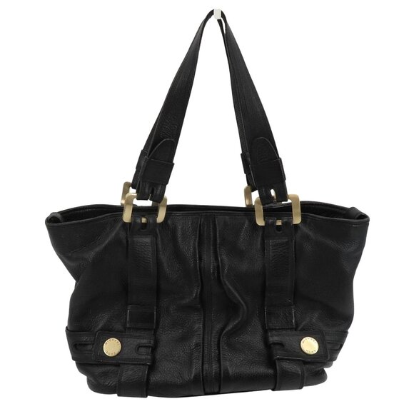 Michael Kors Black Pebbled Leather Gold Hardware Strap Harness Handbag Purse Y2K - Picture 1 of 13